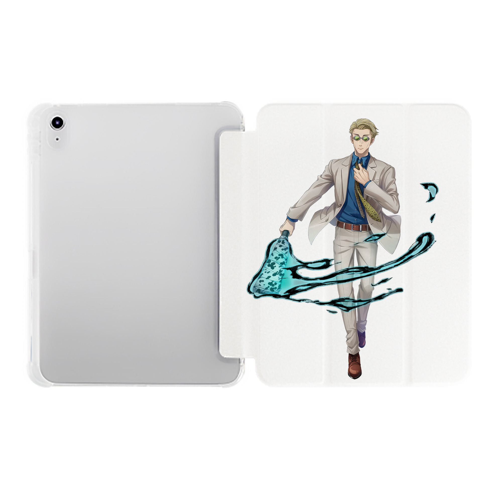 （画像用） 呪術廻戦 Jujutsu Kaisen IPad ケース ペン収納付き 三つ折りスタンド PUレザー×シリコン 対応機種9.5/10.5/10.9インチ